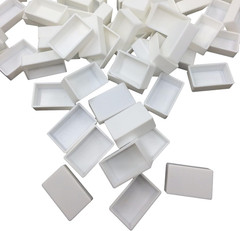 50 Pcs White Painting Full Pans Empty Watercolour Pan Palette Boxes for Kids Adu