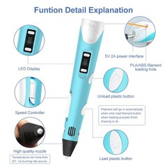 12 Color 3D Printing Pen Set 3D Drawing Pen with Led Display Filament Kid Gift