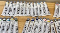 LOT OF 50 GOLDEN HEAVY BODY ARTIST COLORS ACRYLIC PAINT 59 ML 2 FL oz good mix