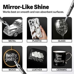Liquid Chrome Marker – 4 Silver Chrome Paint Pen (1mm, 3mm, 5mm, 10mm) | Reflect