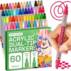 24 Acrylic Paint Markers for Rock, Fabric, Wood, Glass, Craft, Decoration – D…
