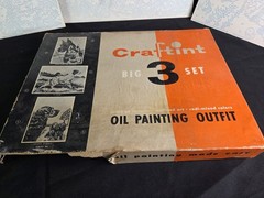 Vtg 1950s Craftint Oil Paint by Number Big 3 Canvases – Dogs – See Details