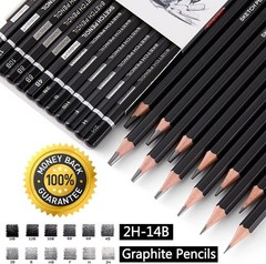 PANDAFLY Professional Drawing Sketching Pencil Set – 12 Pieces Graphite Pencils