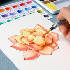 Woomer Watercolor Paint Set, 36 Vibrant Colors with Water Brush & 10 Premium Cot