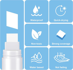 5 Pcs White Jumbo Poster Marker,15mm Wide Tip Thick Acrylic Paint Pen Paint M…
