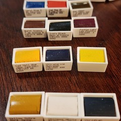 Winsor Newton Artists Watercolour 6″x6″ Wood Dovetail Box Case w/ 12 Half Pans