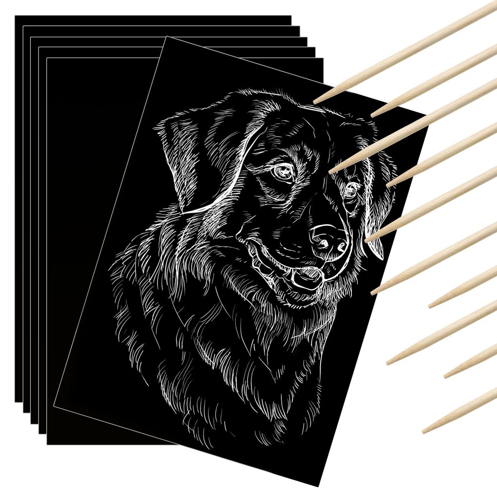 Gersoniel Scratch Paper Art Set Adults Scratchboard 7.2 x 5 inches, White