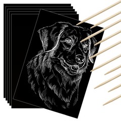 Gersoniel Scratch Paper Art Set Adults Scratchboard 7.2 x 5 inches, White