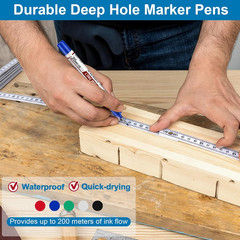 Thboxes 10 Pack Long Nib Marker, 20Mm Long Head Deep Hole Markers Waterproof Con