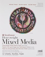 Strathmore (584-11 500 Series Heavyweight Mixed Media, 11″x14″, White, 12 Sheets
