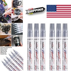 Silver Paint Markers 6 Pack Permanent Oil Based Medium Tip Quick Dry Waterproof