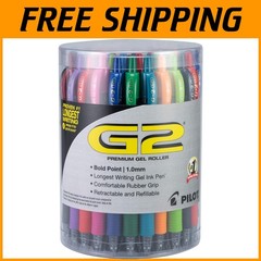 G2 Bold Point Gel Pens, 1.0mm – Tub of 36, Assorted Colors