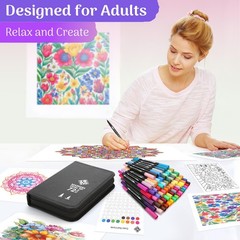 ZENO 72 Dual Tip Markers Set-B with Case – No-Bleed Art Markers for Adults – …