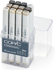 Copic Classic, Alcohol markers, 12pc set Warm Gray (New Ver.)