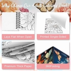 Adult Coloring Book for Women, Coloring Books for Adults Relaxation, Spiral B…