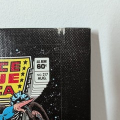 Artissimo Designs Justice League Stars BG Stretched Canvas Art 8.5 x 6.5 in