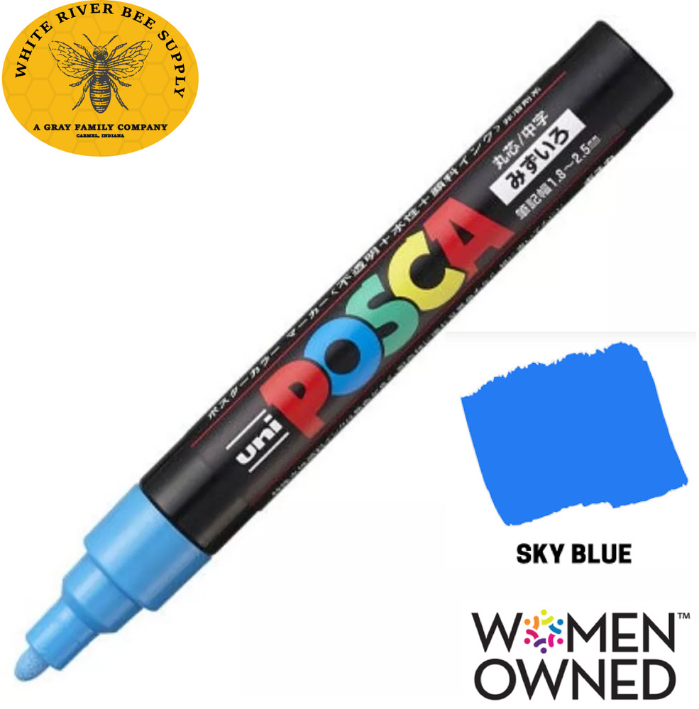 2025 Sky Blue Queen Bee Marker Uni Posca PC5M.8 Water-Based Non-Toxic