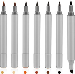 6 Pack Dual Tip Leather Dye Marker Pens Leather Touch up Pen Shoe Marker Leather