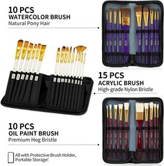 179 Pcs Professional Art Painting Kit with Aluminum & Wood Easel Complete Set