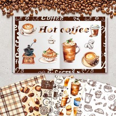 Konsait 24 Sheets Coffee Scrapbook Paper 12×12, Double Sided brown