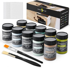 15 Pcs Chalk Furniture Paint Set, 9 Colors Ultra Matte Finish Acrylic Craft Pain