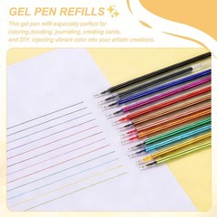 12Pack 0.5mm Gel Pen Refills for Coloring, Medium Point Pens Refills, Sky Blue