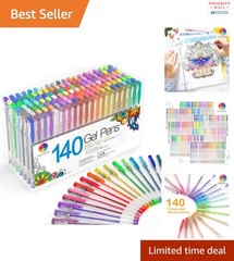 Multicolor Gel Pens Set 140 Count for Drawing Coloring Writing and Art Projects