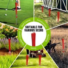 Weather Resistant 15 cm Red Ground Marking Whiskers for Driveway and Field Use