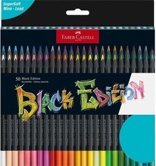 Professional Quality Black Edition Colored Pencils – 50 Count Pre-Sharpened