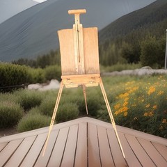 Vintage Portable Wood Travel Full Easel 3 Adjustable Legs Storage Drawers