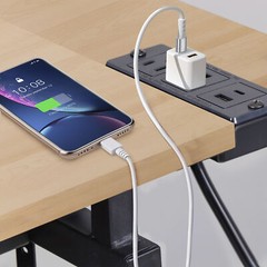 Drafting Drawing Table Tabletop Adjustable Height with Charge Outlet Natural