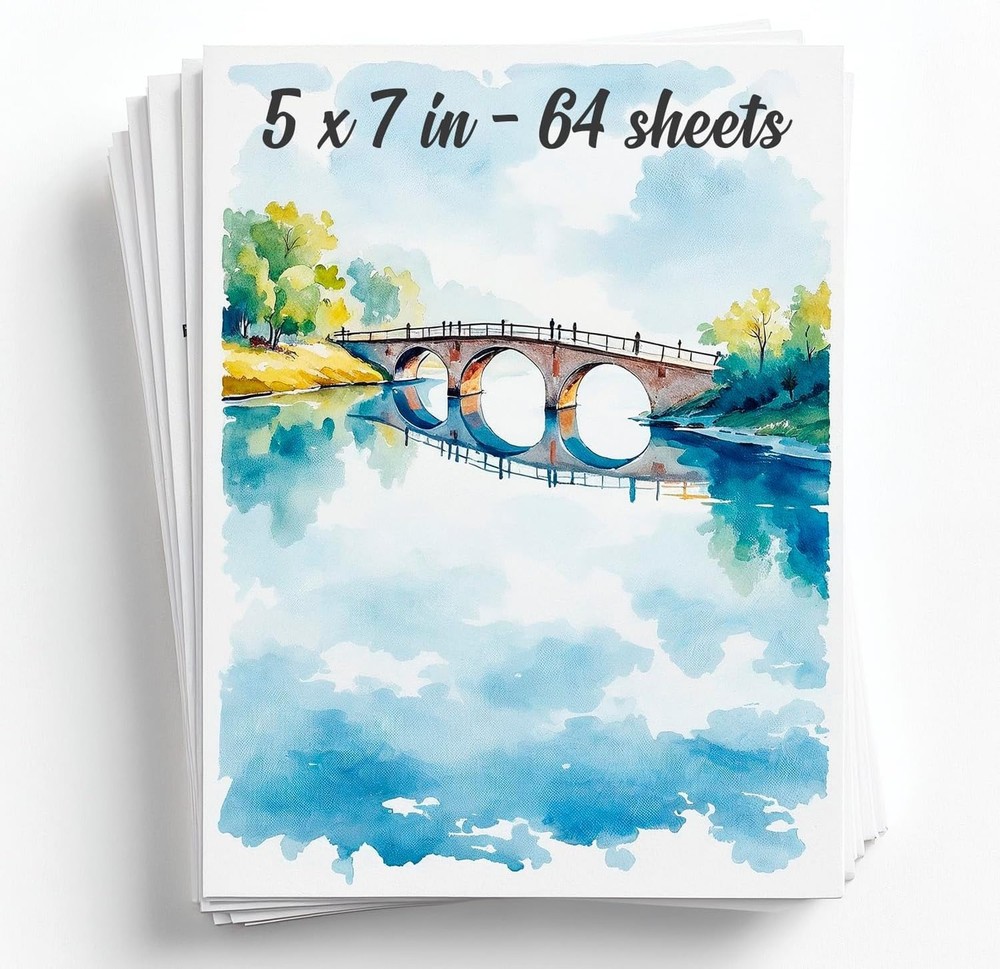 Watercolor Paper Pad 5×7 Inch 140lb Cotton Cold Pressed Art Supplies for