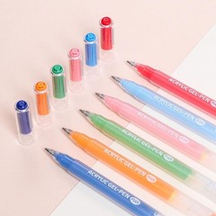 6 PCS Acrylic Gel Pens 1.0mm Fine Point Marker Quick Dry Drawing Art Sketch