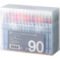 Kuretake Zig Clean Color Real Brush 90 colors set, Brush tip Office Product
