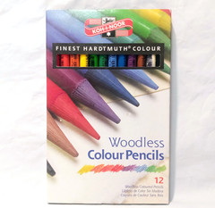 12 Colored Progresso Koh-I-Noor Blendable Woodless Hardtmuth Artist Pencils NOS