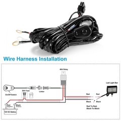 LED Light Bar Wiring Harness Kit 280W 12V 40A Power Relay F On/Off Switch 10ft