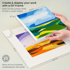 Arteza DIY Foldable Canvas Frame | Acrylic | 9.5 x 9.5 – 20 Sheets