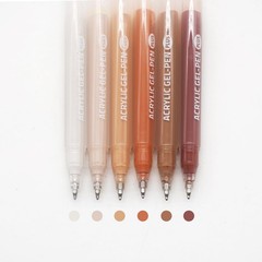 6 PCS Acrylic Gel Pens Quick Dry 1.0mm Fine Point Marker Drawing Maillard