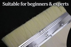 8-Inch Flat Artist Brush – Wool Bristle for Oil & Acrylic normal, White