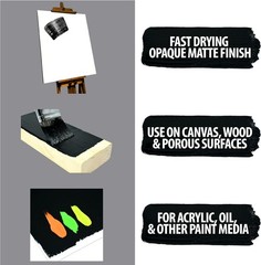 Non-Toxic 32 oz Black Acrylic Gesso – Ideal Surface Prep for Artists & Hobbyists