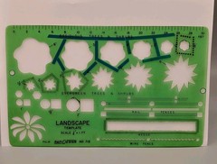 Vintage Berol Rapidesign Landscape Template -1/4″ Scale No. 715