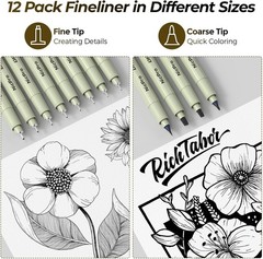 Art Drawing Supplies Kit with Mechanical Pencils Micron Pens and Sketchbook in