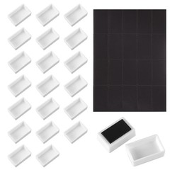 20Pcs Watercolor Full Pans with Magnetic Stripe,White Plastic 20