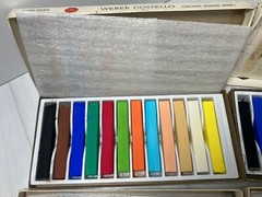 4x Vtg Weber Costello Alphacolor Square Pastels Stick 4 Boxes Set USA