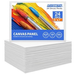 Canvas Boards for Painting 5×7 Inch, Super Value 24 Pack Mini Canvases, White…