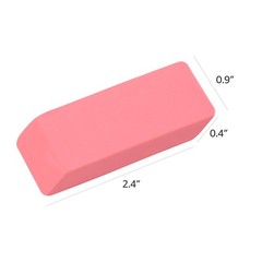 Amazon Basics Rectangular Erasers for School and Office, Pink, 24 count, Pink
