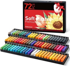 Fantastory Soft Chalk Pastels Set 72 Sticks Includes 5 Fluorescent Art Colors