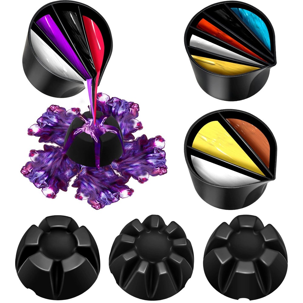 6 Pieces Pour Painting Supplies Split Cups for Paint Pouring Acrylic Silicone…