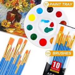 Painting Brush Palette B-120 Brushes 12 Palettes, Set