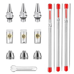 10 pcs Parts Kit with 0.2/0.3/0.5 mm Airbrush Nozzle ,Airbrush Needle,Airbrus